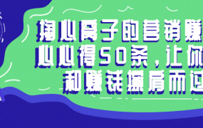 掏心窝子的营销赚钱心得50条