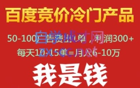 我是钱百度竞价冷门产品项目(更新9月)