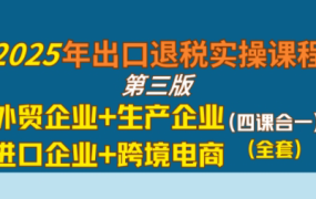 崔sir·出口退税实操-外贸企业+生产企业+跨境电商+进口企业(四课合一)