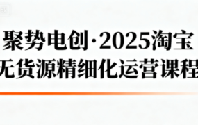 聚势电创·2025淘宝无货源精细化运营