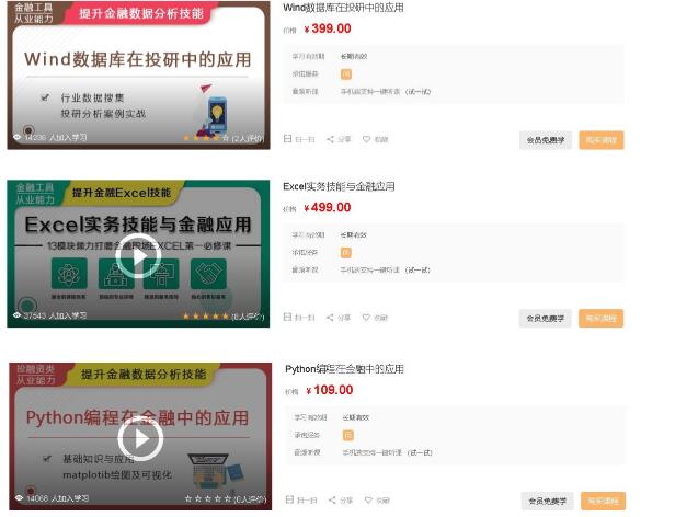 华尔街学堂：Wind数据库/Excel金融应用/Python编程