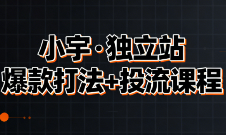 小宇·独立站爆款打法+投流