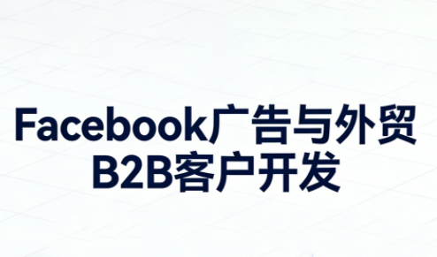 Facebook广告实操，打造高询盘的外贸独立获客系统