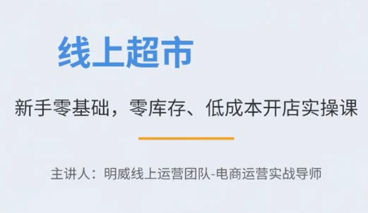 2026线上超市落地训练营