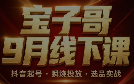 宝子哥时代第十三期VIP抖音直播线下课（9月5-6日）【音频+字幕+课件】